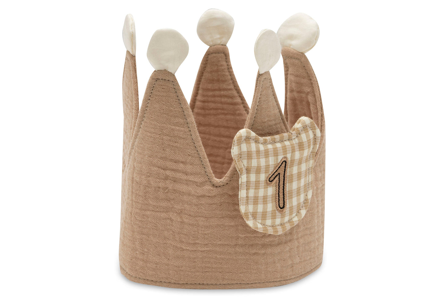 Jollein Kinder Geburtstagskrone mit Zahlen 1-4 (Musselin Beige)