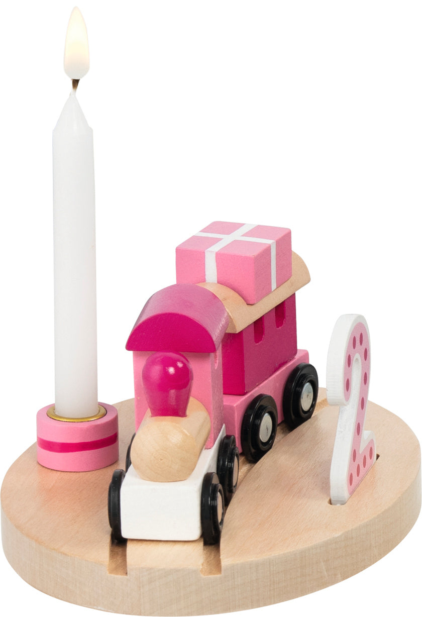 Goki Geburtstagszug Lille Pink oder Oslo Blau mit Zahlen 1-6
