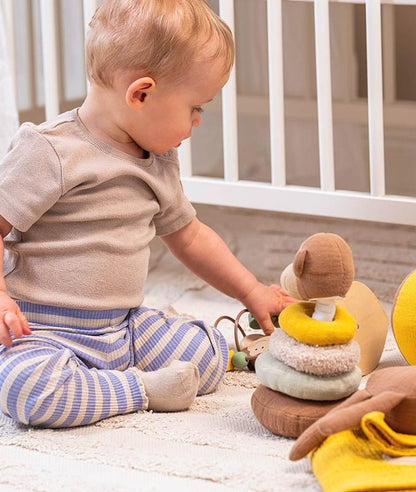 Jabadabado Baby Stapelspiel mit Stoffringen Äffchen