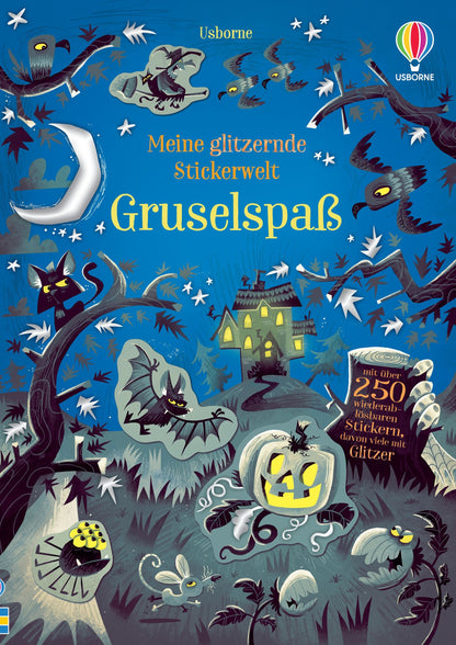 Usborne Kinder Stickerbuch Glitzer: Gruselspaß