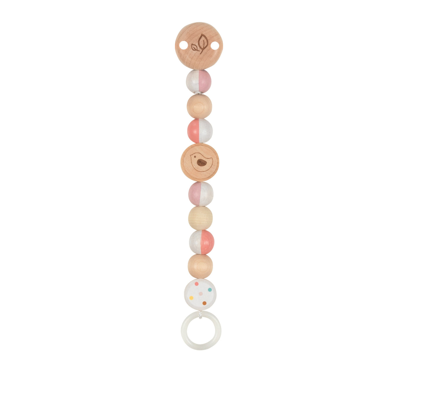 goki Baby Holz Schnullerkette Sternchen blau oder Herz rosa