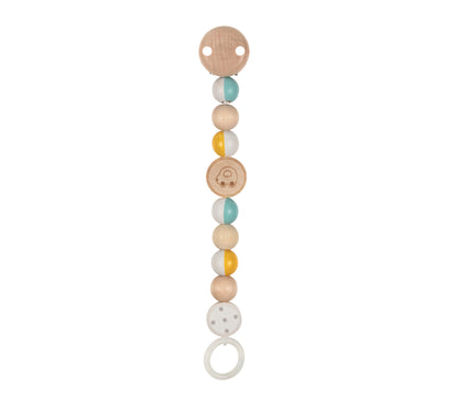 goki Baby Holz Schnullerkette Sternchen blau oder Herz rosa