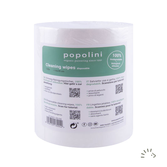 Popolini Cleaning Wipes Einweg Reinigungstücher 120er Rolle