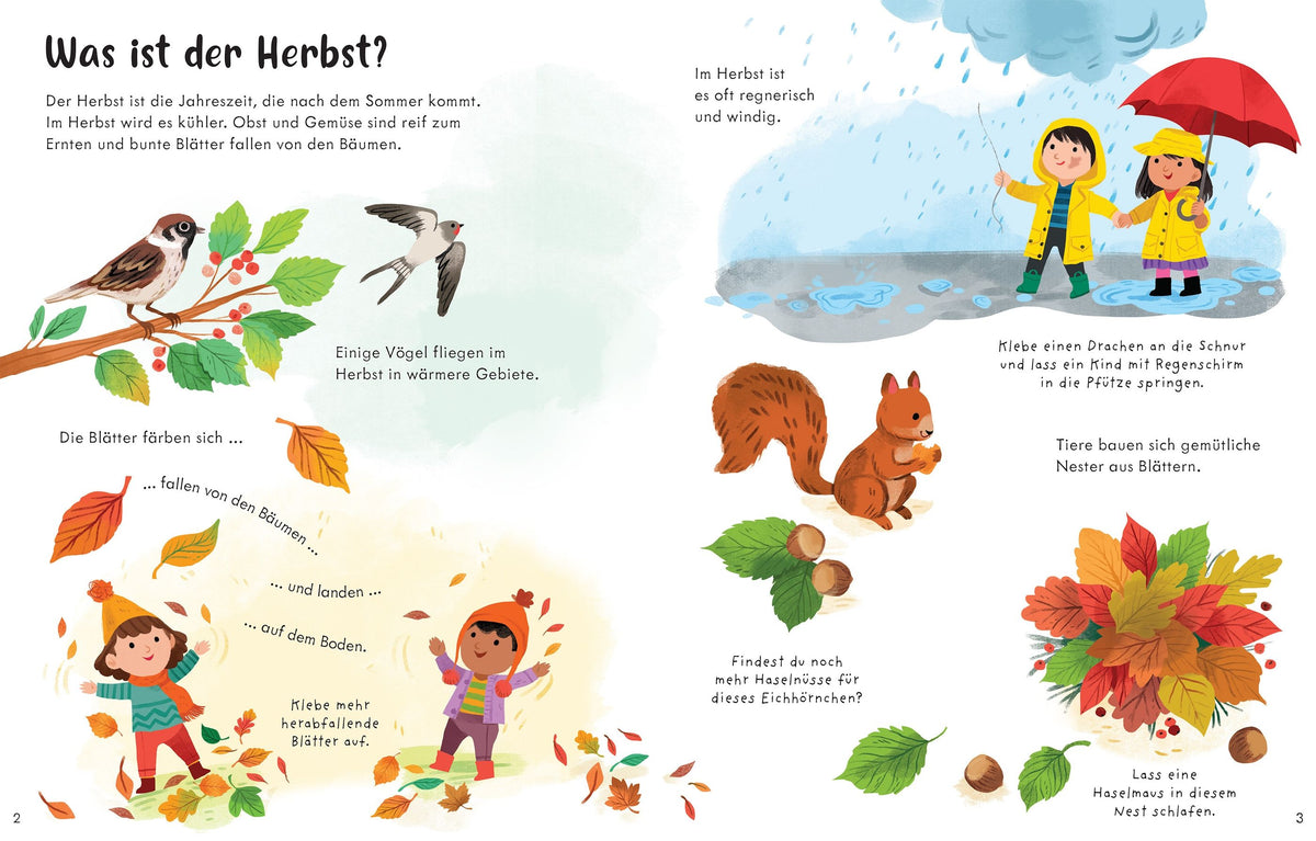 Usborne Kinder Stickerbuch: Bunter Herbst