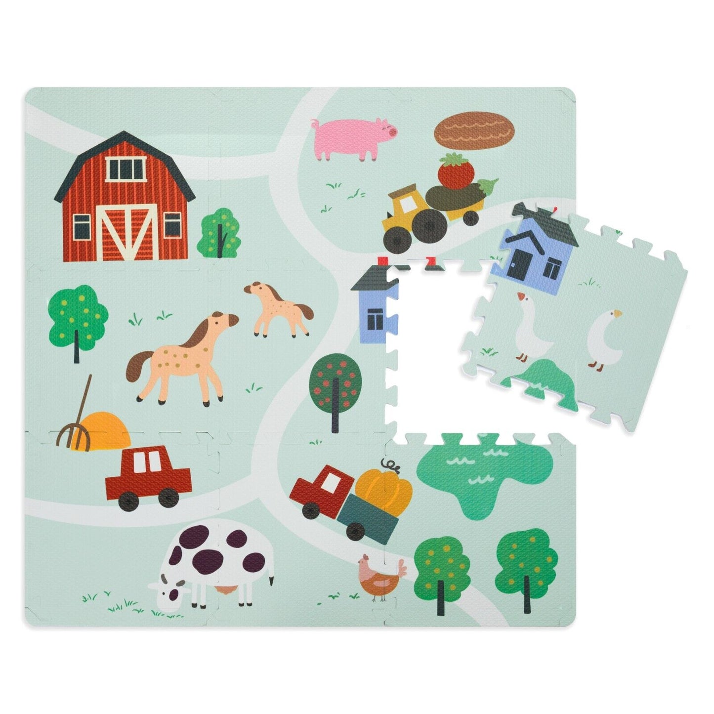 Fillikid Puzzle-Matte Bauernhof 9-teilig (93 x 93 x1 cm) 0m+