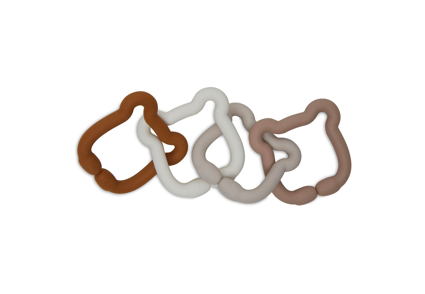 Jollein Baby Änhänger Ringe Silikon - Teddy Bear Bunt