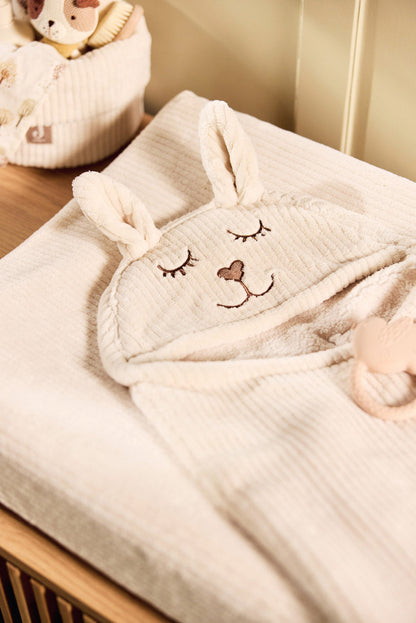 Jollein Wickeldecke Einschlagdecke Bunny Cloudy Rib Oatmeal