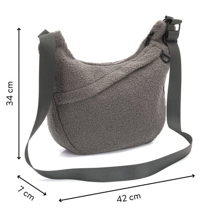 fillikid Teddyplüsch Daybag Wickeltasche grau Maßangaben