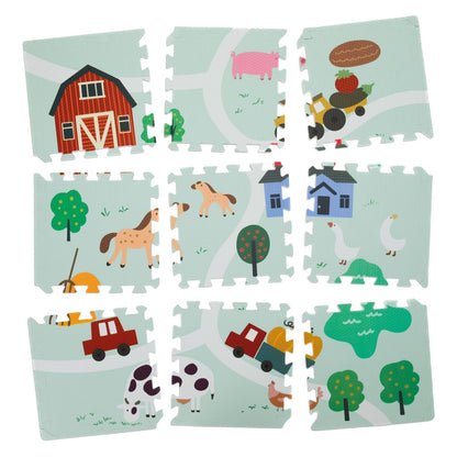 Fillikid Puzzle-Matte Bauernhof 9-teilig (93 x 93 x1 cm) 0m+