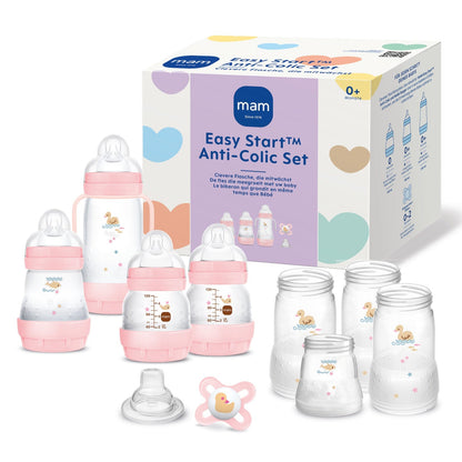 MAM Babyflaschen Erstlingsset Easy Start Medium Rosa  11-teiliges Geschenk zur Geburt