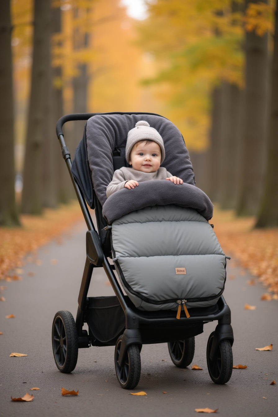 Fillikid Kinderwagen Winter Fußsack Kinley Grau