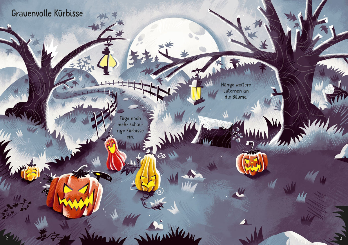 Usborne Kinder Stickerbuch Glitzer: Gruselspaß