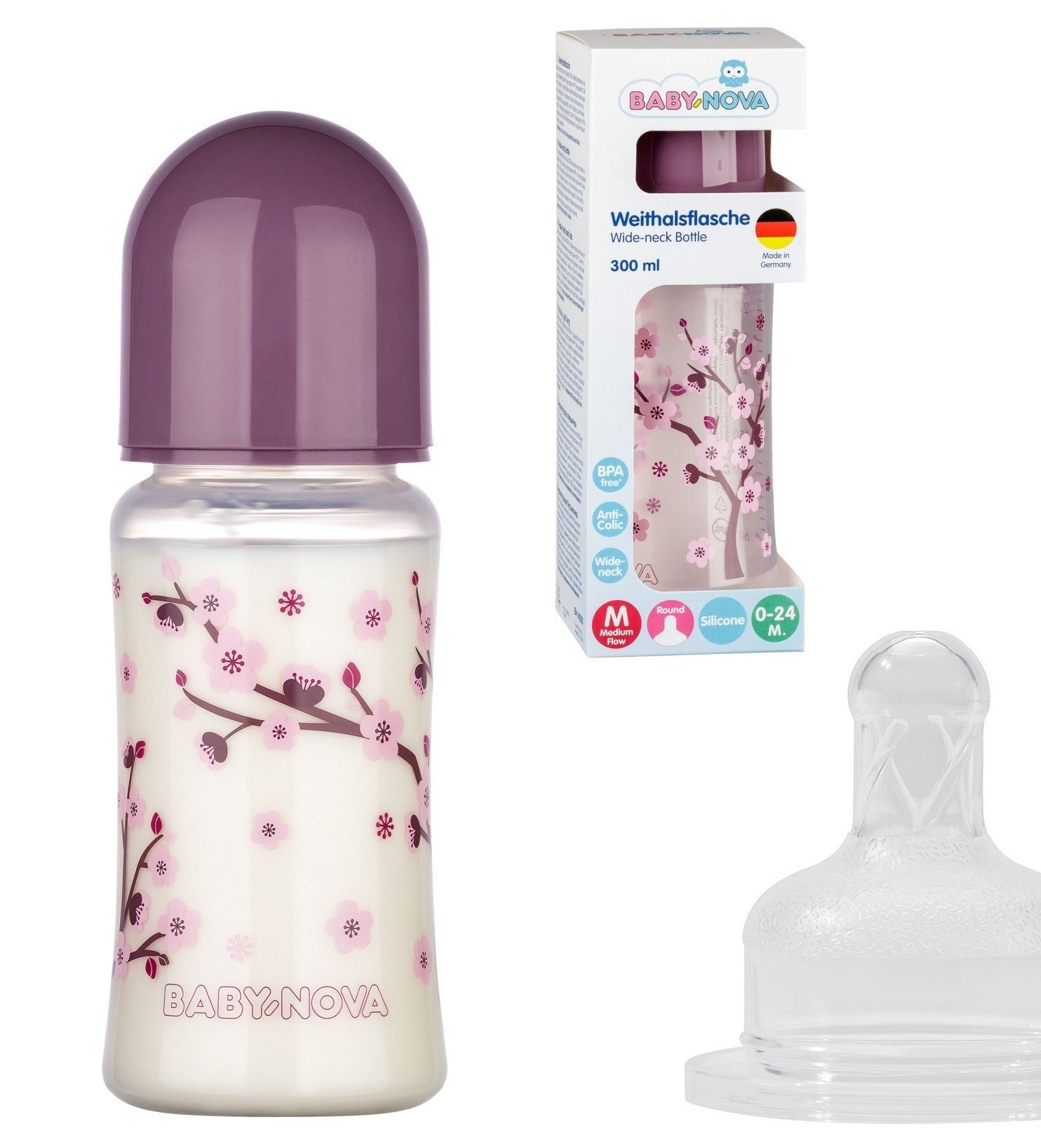 Baby-Nova PP Weithalsflasche Anti-Kolik 300ml