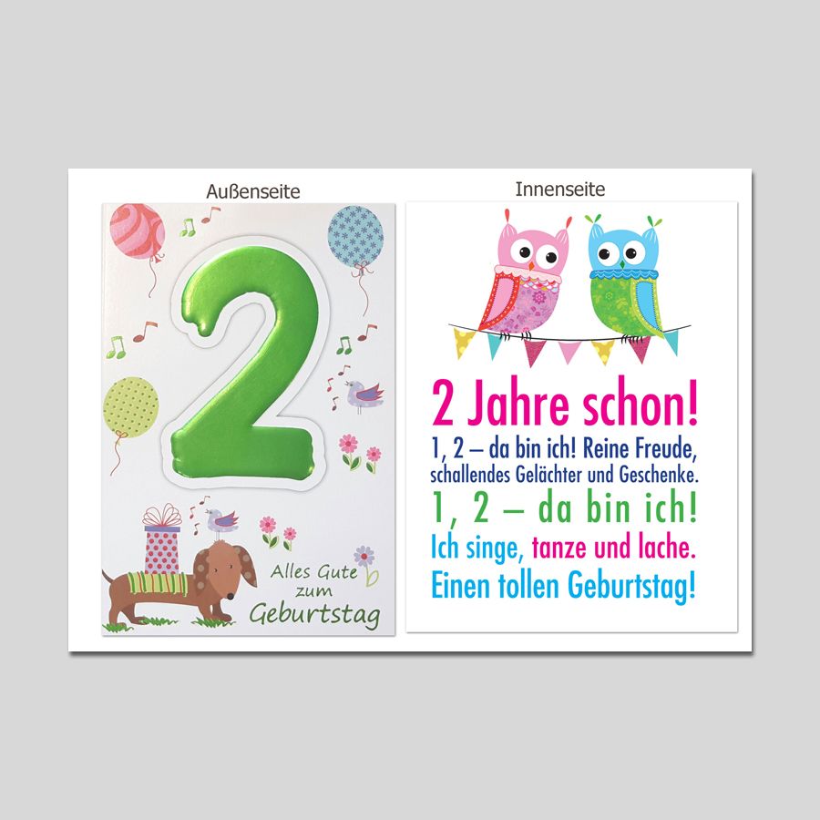 Michel Verlag Geburtstagskarte 2. Geburtstag Grün