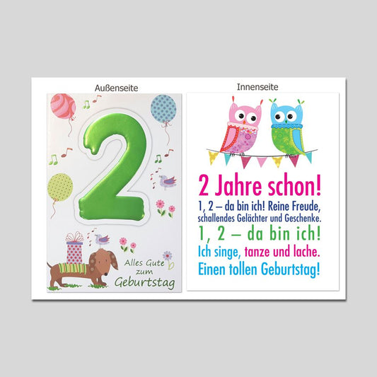 Michel Verlag Geburtstagskarte 2. Geburtstag Grün