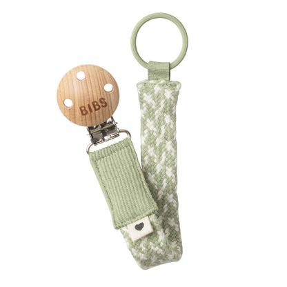 Bibs Baby Paci Braid Schnullerband mit Holzclip für alle Schnuller geeignet
