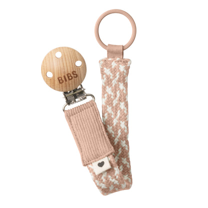 Bibs Baby Paci Braid Schnullerband mit Holzclip für alle Schnuller geeignet