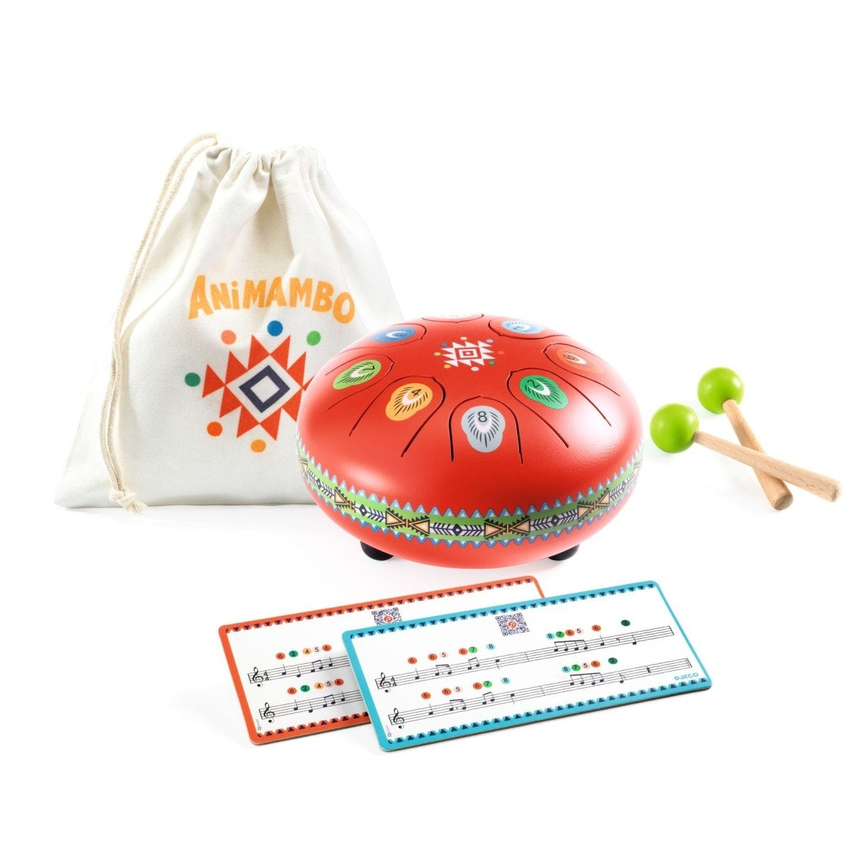 Djeco Musikinstrument Animabo Zungentrommel Rot 5J+