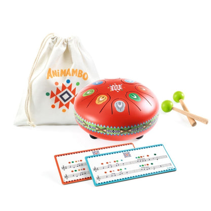 Djeco Musikinstrument Animabo Zungentrommel Rot 5J+