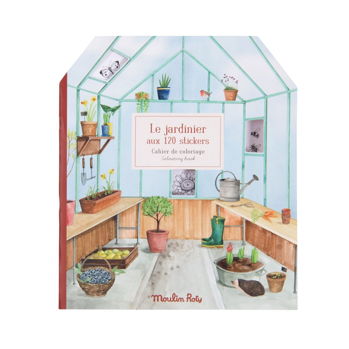 Moulin Roty Malbuch Le jardinier mit Stickern
