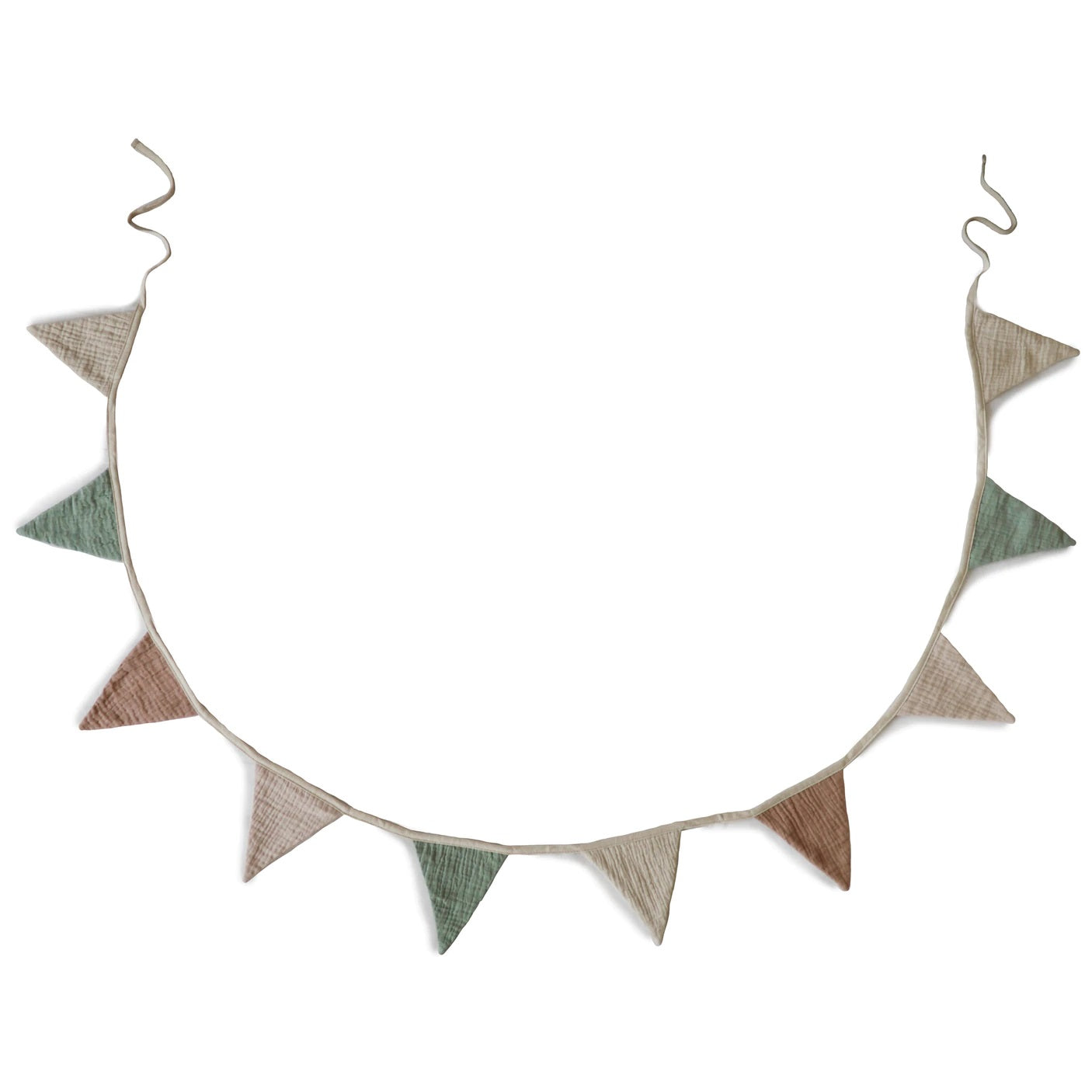 mushie Cloth Garland Musslin Stoff Wimpelkette in Naturtönen 2m