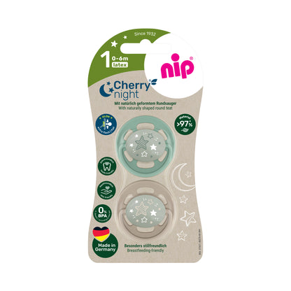 NIP Greenline Cherry Night Schnuller im 2er Pack