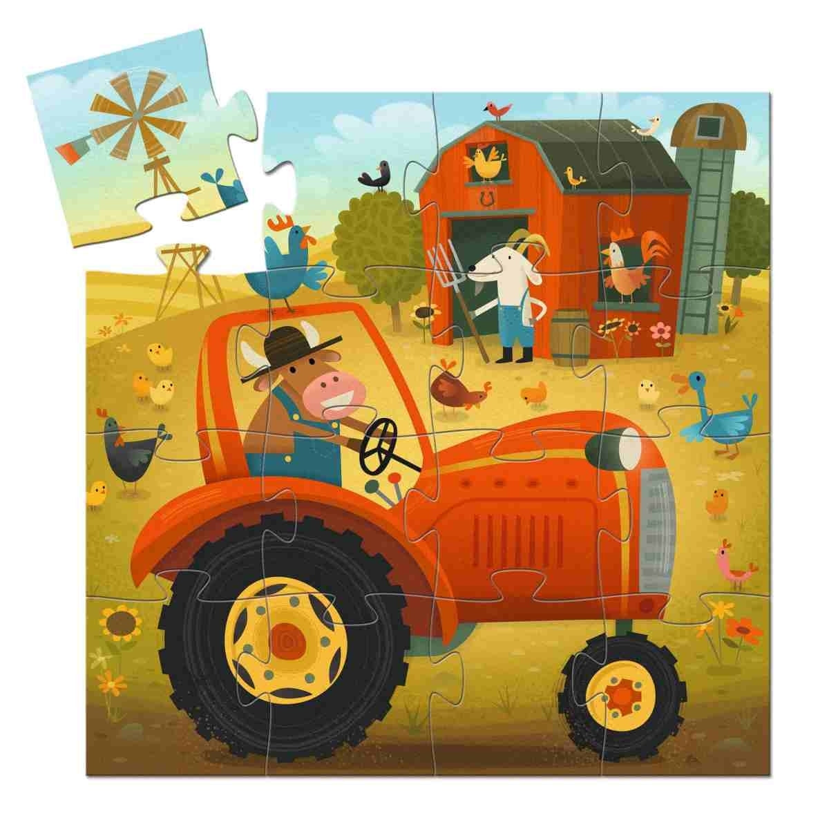 Djeco Puzzle 16Teile Traktor 3J+