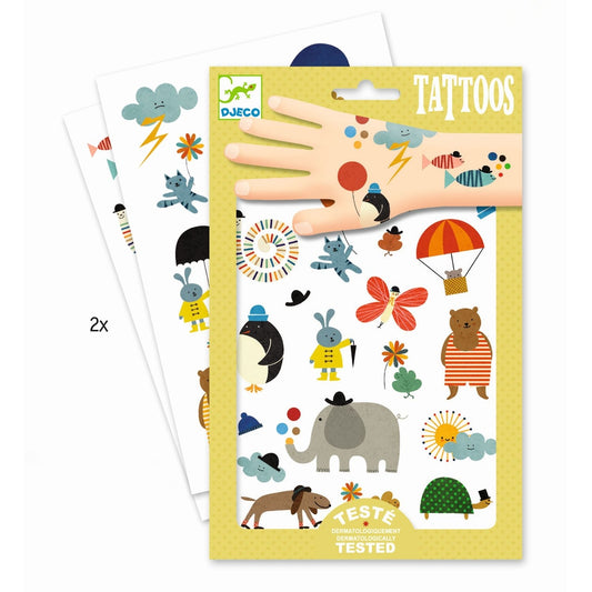 Djeco 50 bunte Kinder Tattoos - Dermatologisch getestet