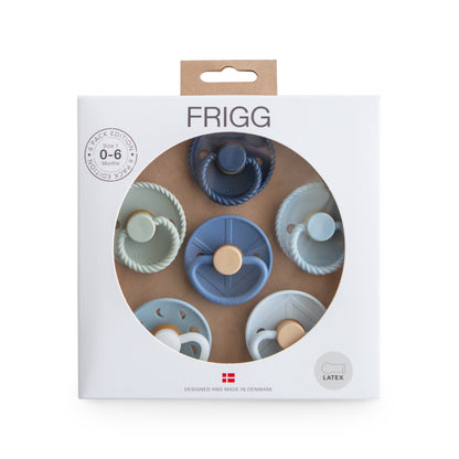 FRIGG Geschenkbox 6 Schnuller Latex Kirschform Cherry Blau