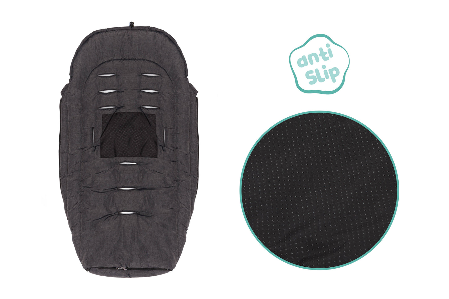 Fillikid Kinderwagen Winter Fußsack Peak Melange Dunkelgrau