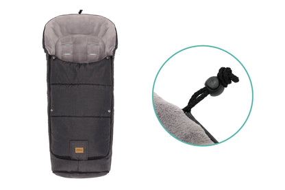 Fillikid Kinderwagen Winter Fußsack Peak Melange Dunkelgrau