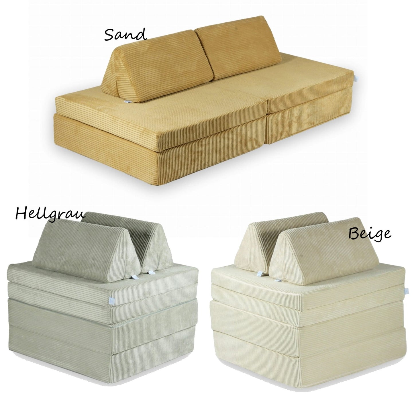 Kindersofa Montessori Cord in verschiedenen Farben
