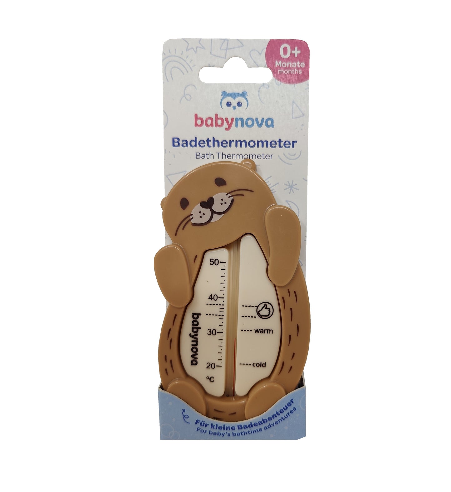 Baby Nova Badethermometer Skala Biber Beige