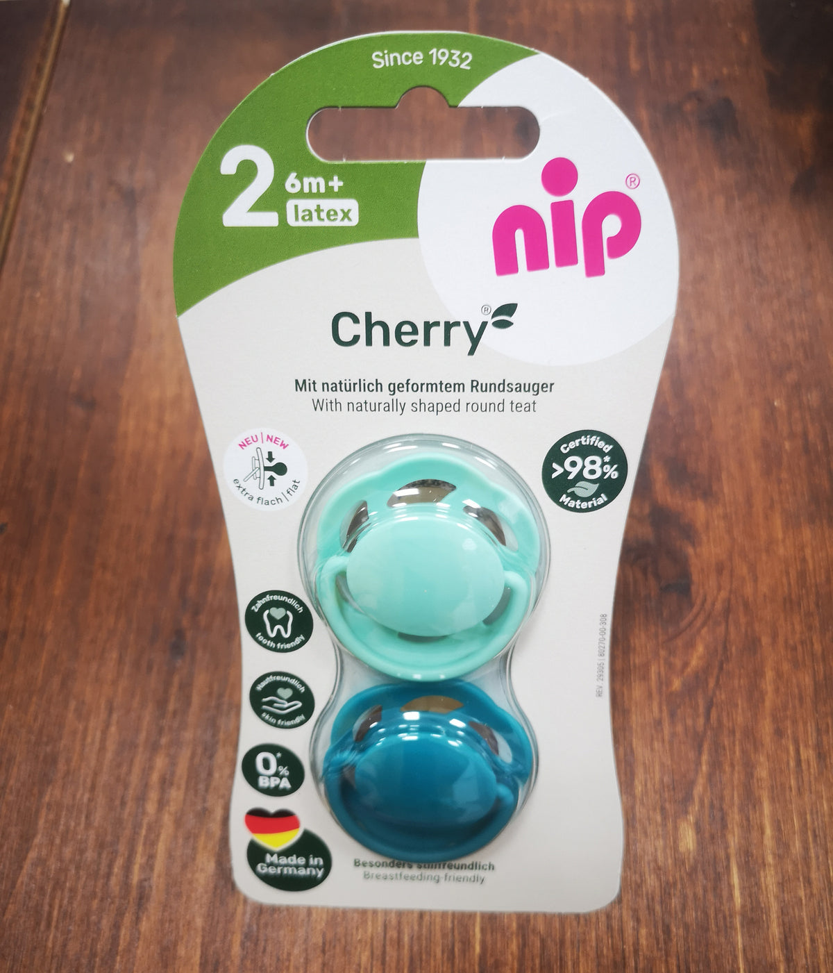 NIP Cherry Schnuller 2er Rund Form Latex Kirschform Naturform