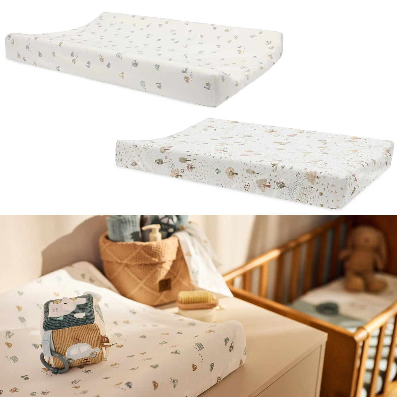 Jollein Wickelauflagenbezug mit Motiven 50x70cm