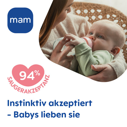 MAM Feel Good Matt AntiKolik Weithals Baby Glas Flasche