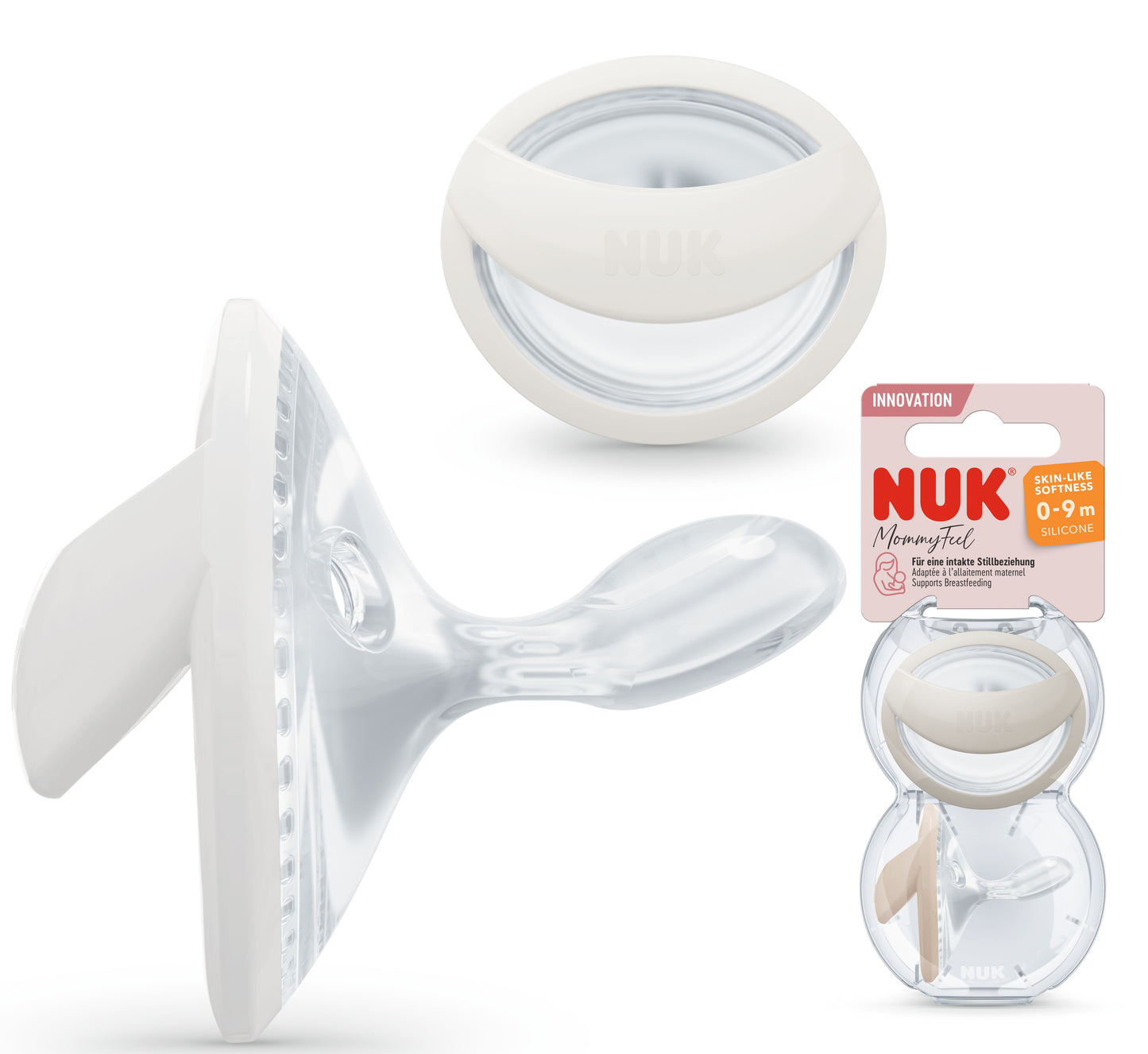 NUK Mommy Feel Baby Schnuller 0-9 Monate Skin-Like Softness Silikon