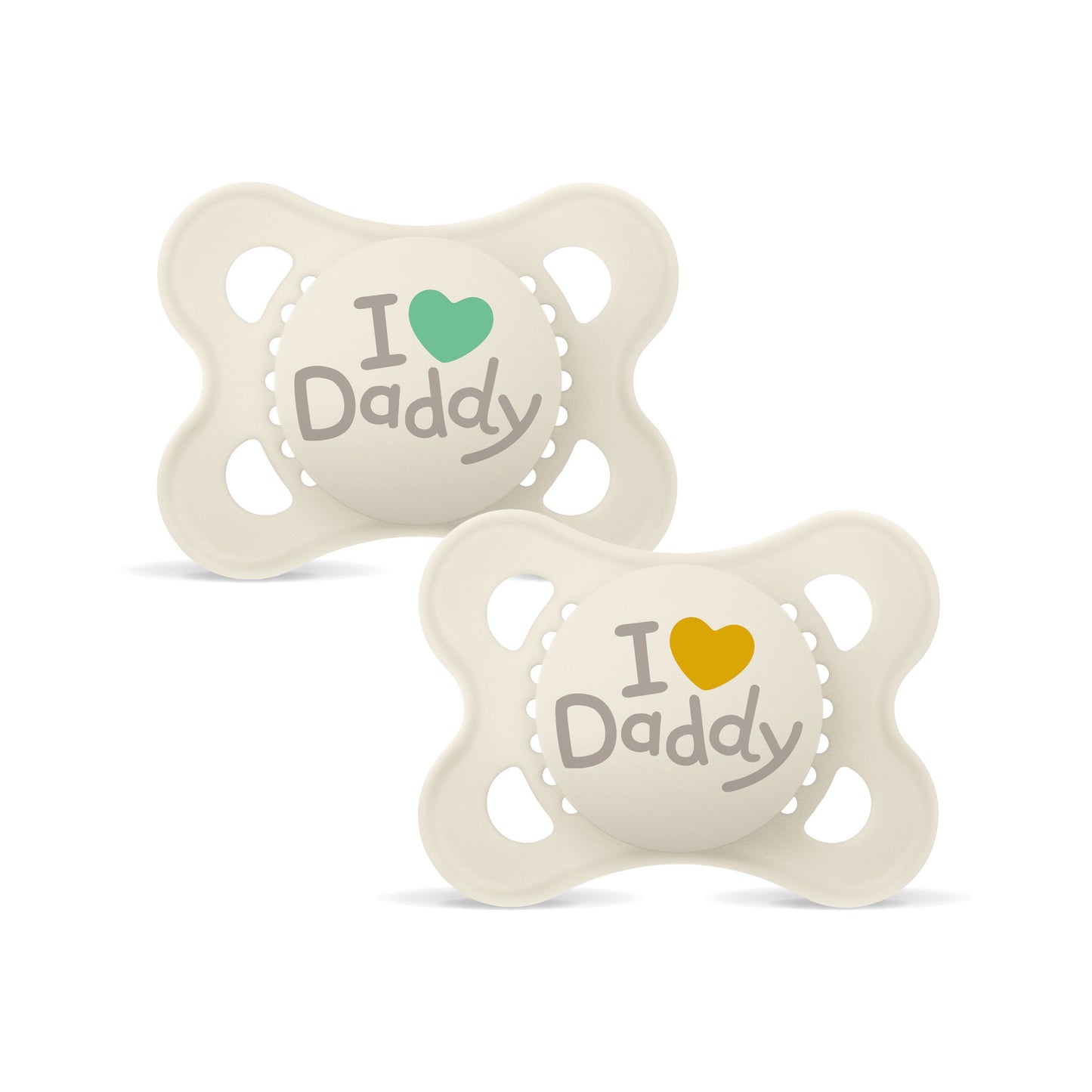 MAM Silikon Schnuller  I love Mummy oder I love Daddy -inkl. Sterilisierbox