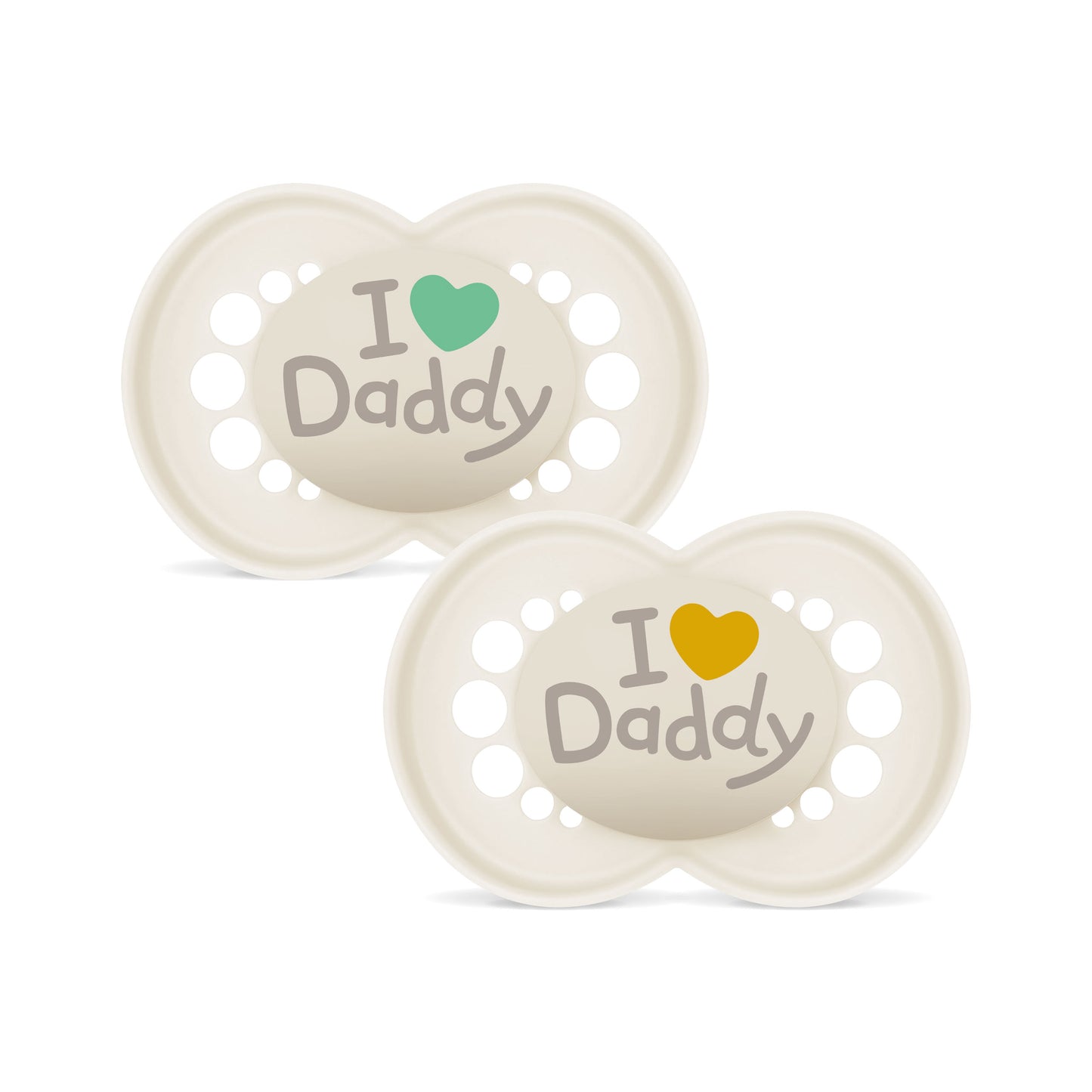 MAM Silikon Schnuller  I love Mummy oder I love Daddy -inkl. Sterilisierbox