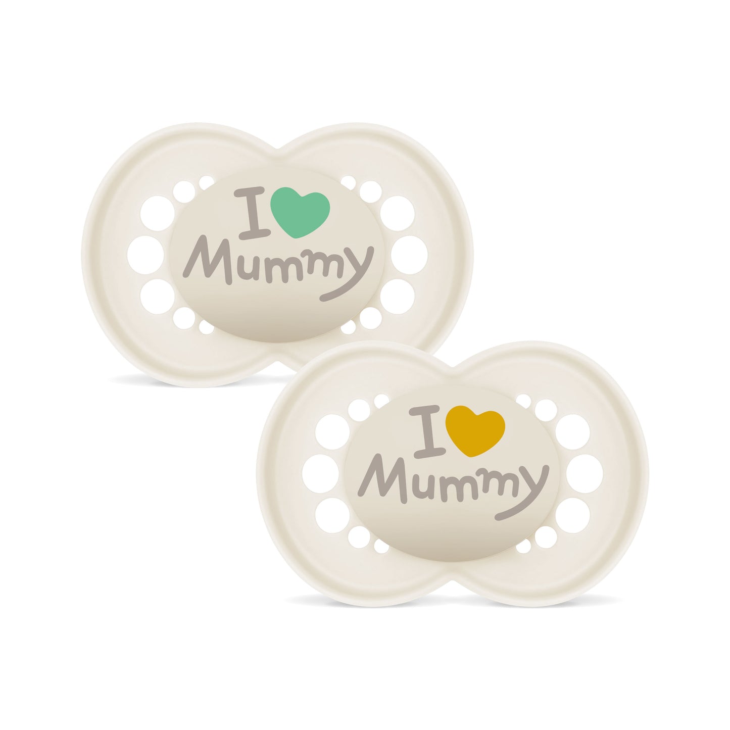 MAM Silikon Schnuller  I love Mummy oder I love Daddy -inkl. Sterilisierbox