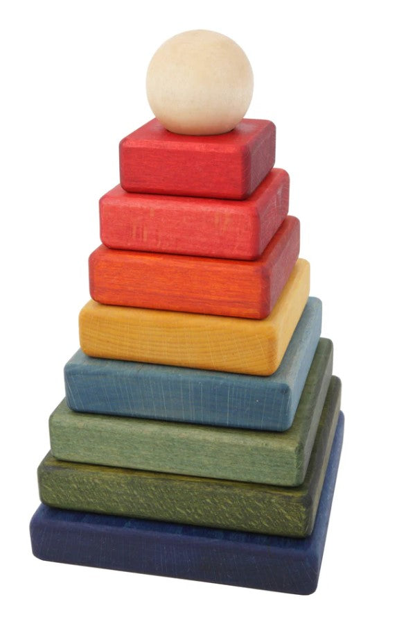 Wooden Story Naturholz Stapelpyramide im Geschenkkarton