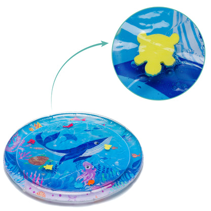 fillikid Baby Wasserspielmatte Wassermatte Rund Ocean Blue 66x50cm 3m+