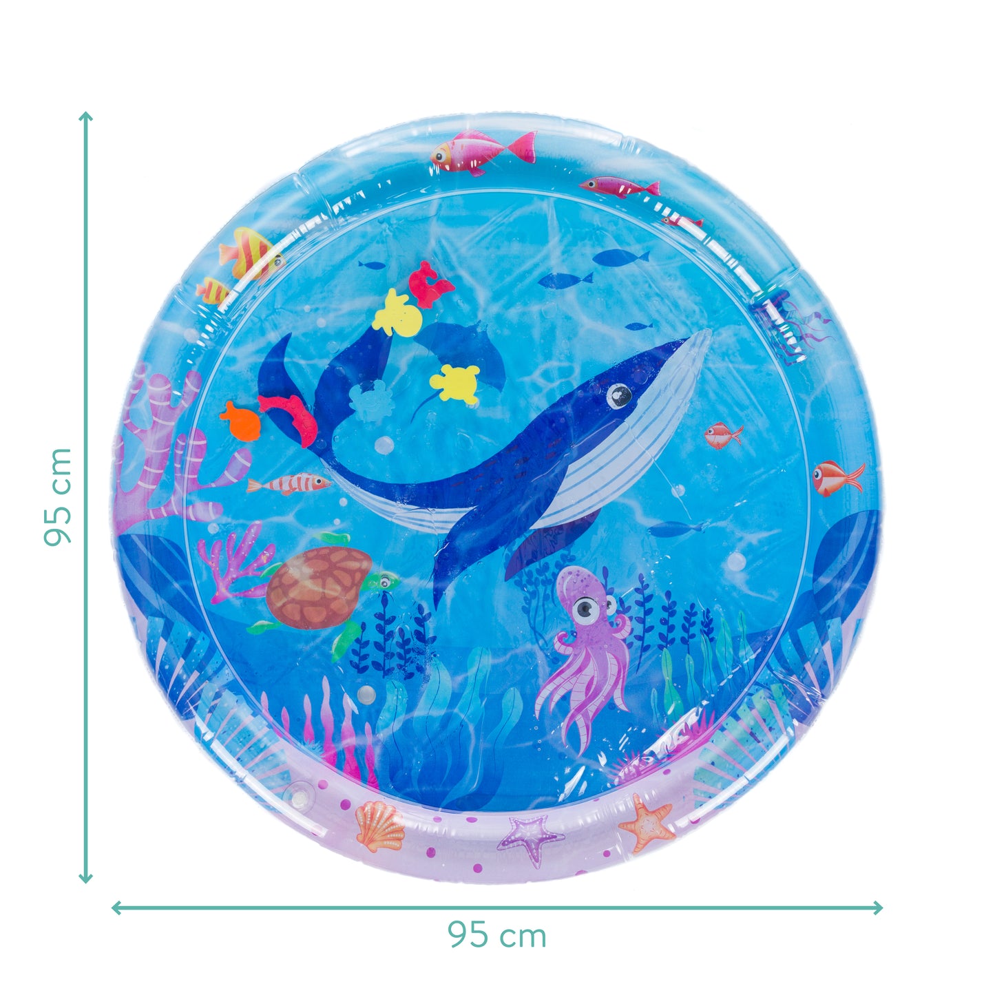 fillikid Baby Wasserspielmatte Wassermatte Rund Ocean Blue 66x50cm 3m+