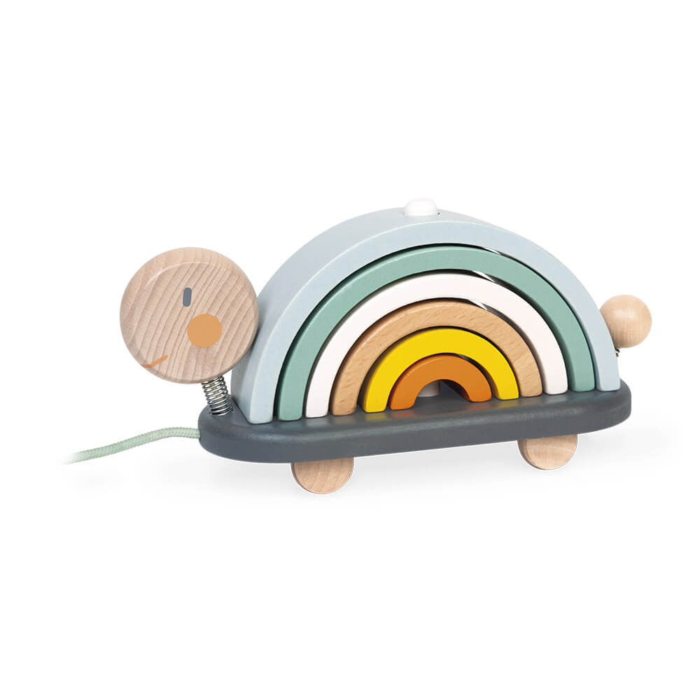 Janod Nachziehtier Regenbogen Schildkröte 1J+