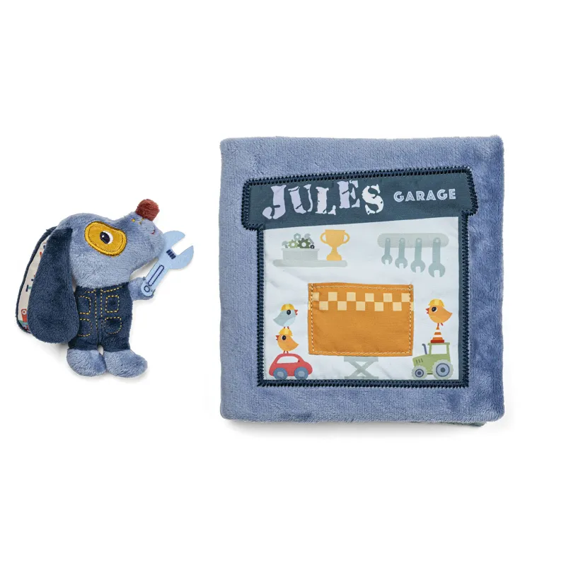 Lilliputiens Kinder Aktivitäten Stoffbuch Hund Jules Werkstatt Garage