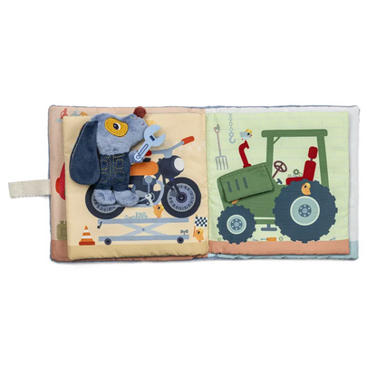 Lilliputiens Kinder Aktivitäten Stoffbuch Hund Jules Werkstatt Garage