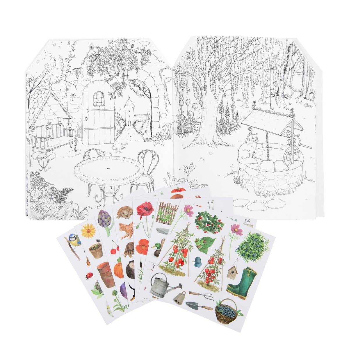 Moulin Roty Malbuch Le jardinier mit Stickern