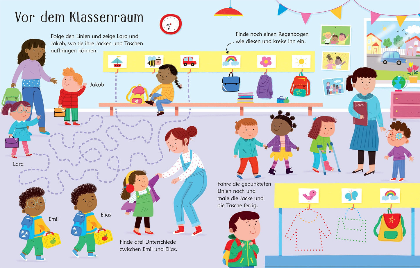 Usborne Wisch und Weg Buch Schulstart? 4J+