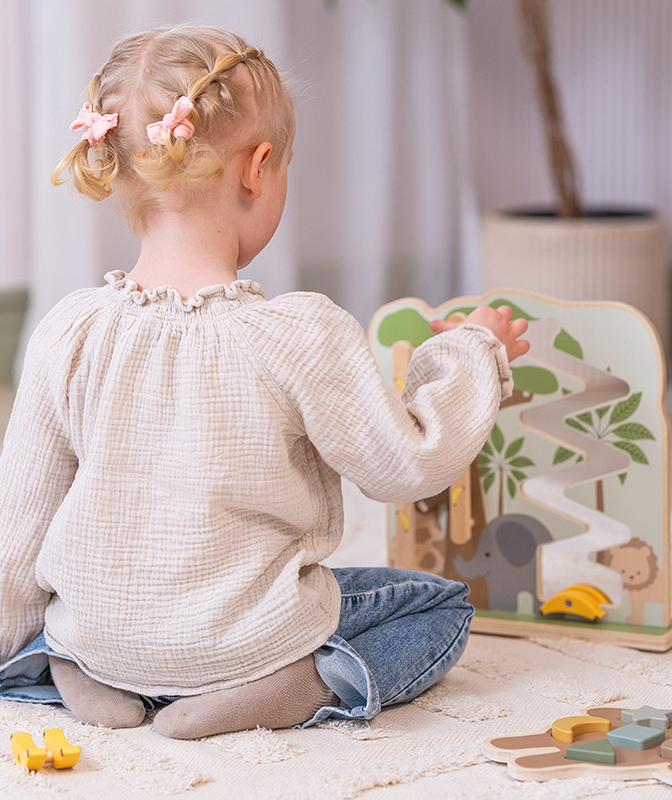 Jabadabado Baby Holzspiel Kletteraffe + Bananenrutsche 12m+