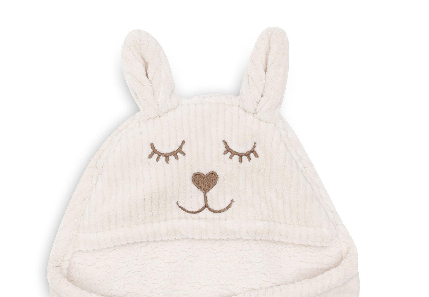 Jollein Wickeldecke Einschlagdecke Bunny Cloudy Rib Oatmeal
